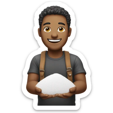 Very happy guy with a pile of salt. sticker