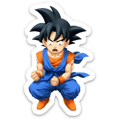 goku llorando sticker