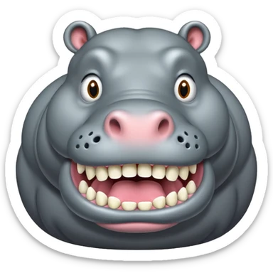 A hungry hippo sticker
