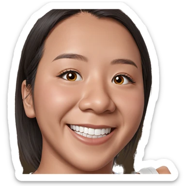 smiling girl portrait with brown eyes sticker