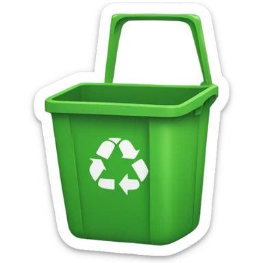 un bote de reciclaje de color verde sticker