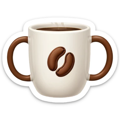 Coffee Mug with coffee bean symbol sticker