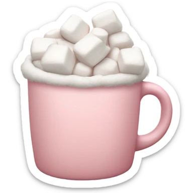 Light Pink mug of hot chocolate with marshmallows  sticker