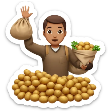 throws sack of potatos sticker