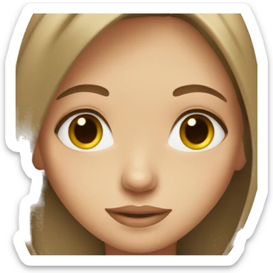 beautiful girl green eyes straight light brown hair sticker