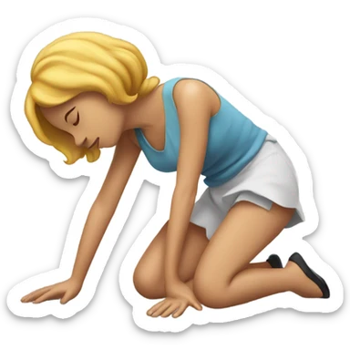 Fainting girl sticker