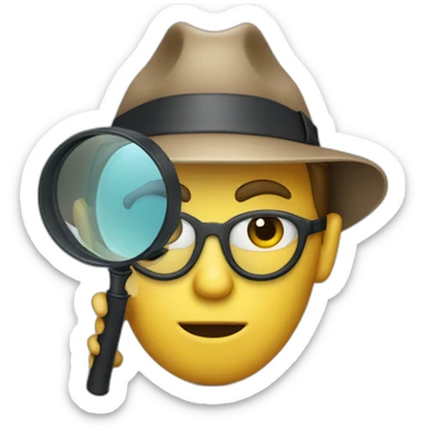 A detective in a detective outfit with a magnifying glass sticker