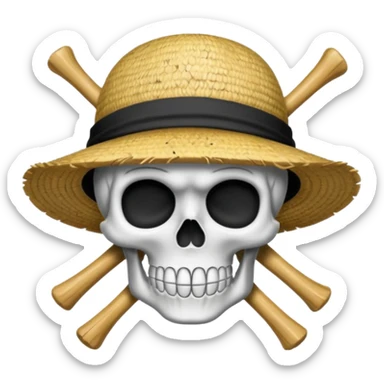 Luffy straw hat logo but.his head is a skull sticker