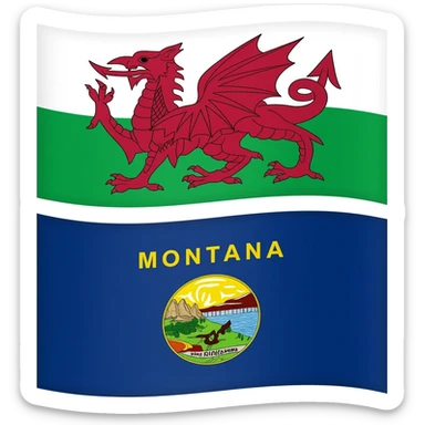Saint Wales and Montana emoji flag sticker