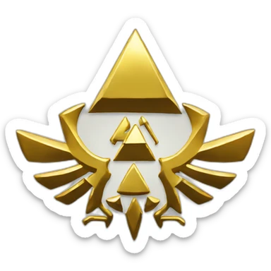 Zelda triforce symbol golden sticker