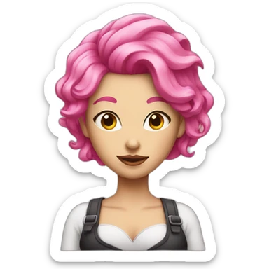 pink hair mistress with a mask sticker