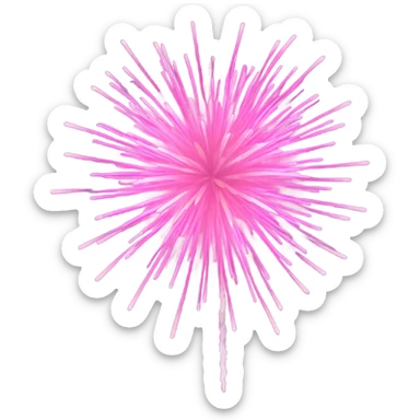 Pink fireworks with no background  sticker