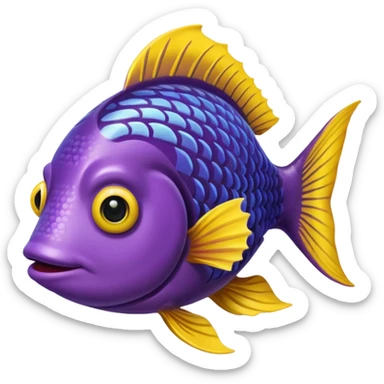 GURGLE FISH FROM FINDING NEMO PURPLE AND YELLOW GRAMMA FISH LONG sticker