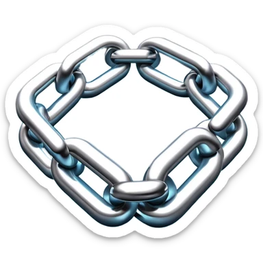 Apple iOS emoji style glowing chain link, glossy 3D, soft lighting, clean gradient background, ultra realistic sticker
