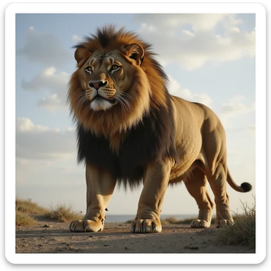 the world's biggest cat, looking proud and massive, photorealistic style sticker