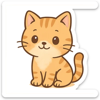 cute cat sitting, general style, adorable and charming sticker