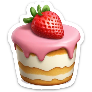 Pink strawberry tiramisu sticker