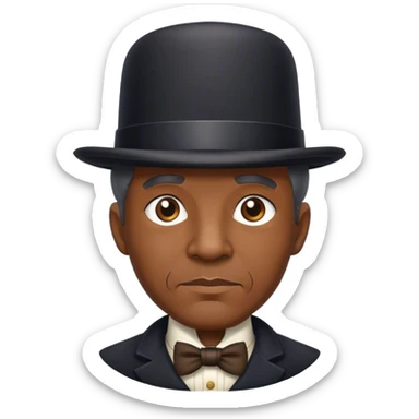 Old Black Detective with a tophat sticker