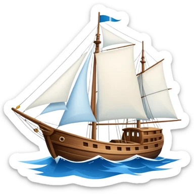 un barco navegando sticker