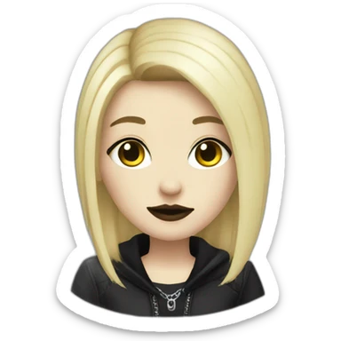 blonde goth girl sticker