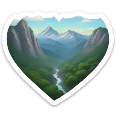 Heart in mountain sticker