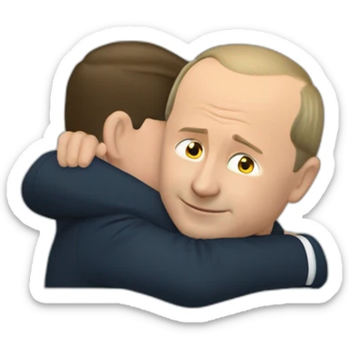putin hugs zelensky sticker