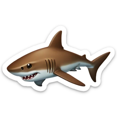 A shark that is brown in colo with brown stripes sticker