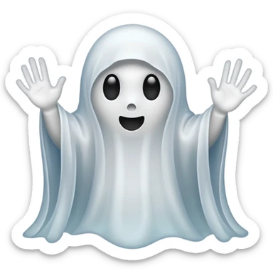 A ghost saying 67 sticker