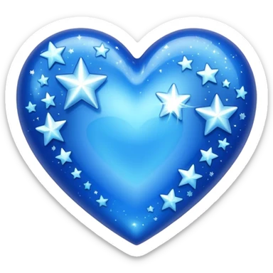 can you make an blue heart with stars and sparkles sticker