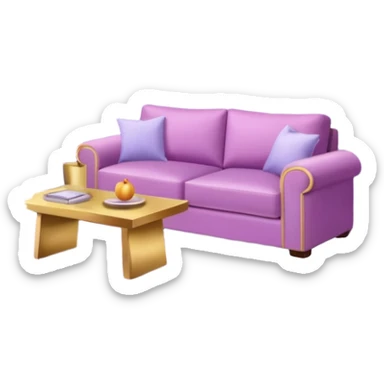 luxury studio apartment with pink, gold and lilac decorations sticker