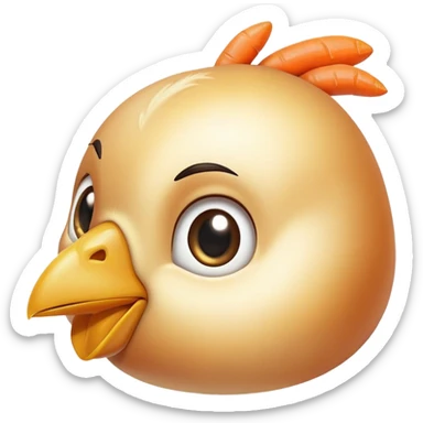 Chicken and carrots emitting a gentle golden glow that flows toward a healthy eye and smooth skin. The foods represent vitamin A sources while the eye and skin show the benefits of this nutrient, with a soft, non-creepy design. sticker