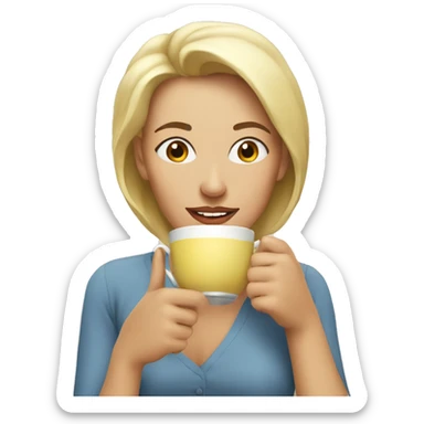 woman sipping tea smug sticker