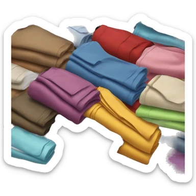 ironed piled of clothes sticker