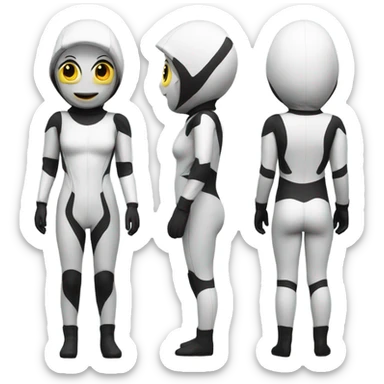 latex suit front and back sticker