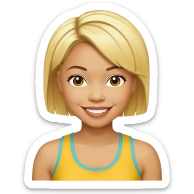 Tionne T-Boz Watkins short blonde hair, yellow tank top sticker