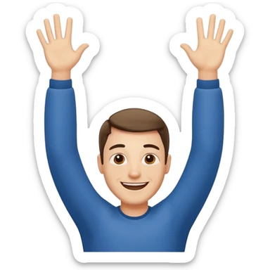 happy dad raising arms sticker