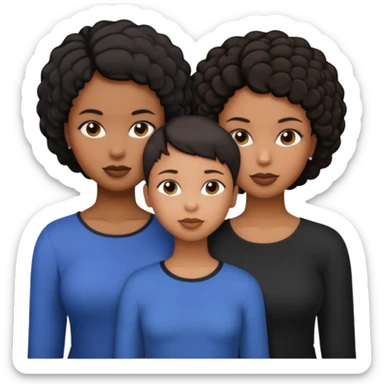 Two black girls kids and one mom all short hair sticker