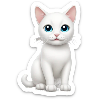 White cat sticker