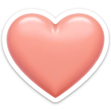 Pastel pink salmon color heart sticker