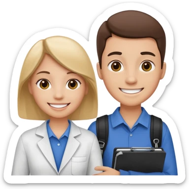 Student Leader + clipboard, Tour Group. sticker