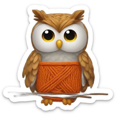 Owl knitting sticker