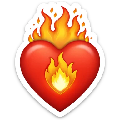 Coração em chamas sticker