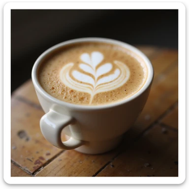 latte, realistic texture, gentle lighting sticker
