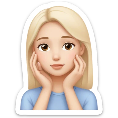 A hand touching a face in a sweet way sticker