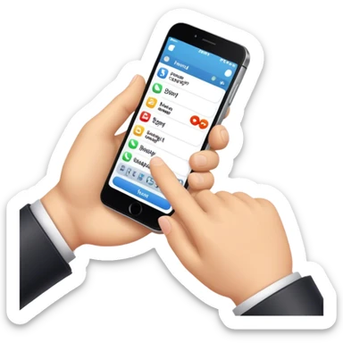 Hand texting with smartphone  sticker