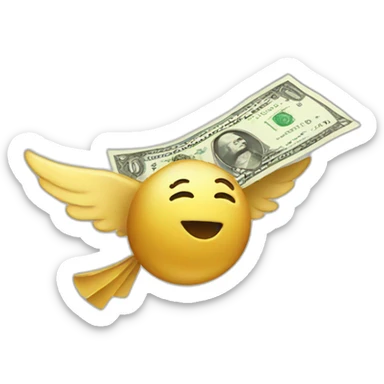 Money flying sticker