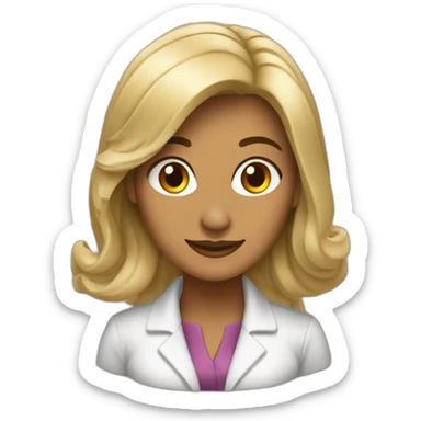 mujer empresaria morena pelo castaño largo sticker