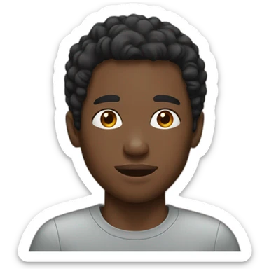 black man with black hair and a redhead kissing sticker