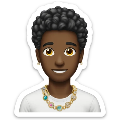 boy with jewelry selfie sticker