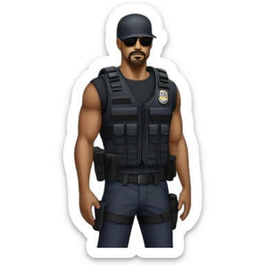 Shemar moore debout swat sticker